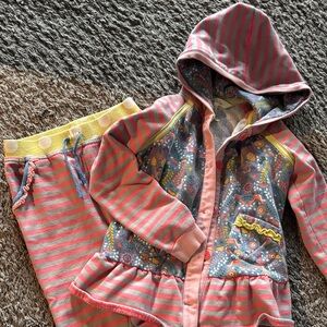 Matilda Jane Pink and Gray Striped Set